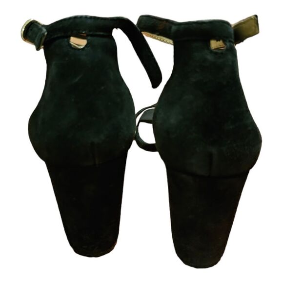 ESSEX LANE "Moira 2" Black Suede Block Heel Sandals -‎ Size 8 - Picture 4 of 8